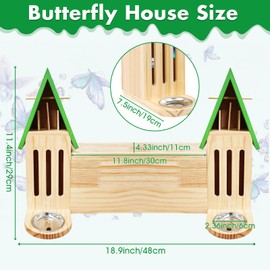 Wooden Butterfly House for The Garden,Butterfly Feeder with Planter Box for Garden Decoration,Outside Outside Butterfly Habitat Insect Hotel for Bees, Ladybugs