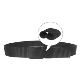 Set of 2 Unisex Nylon Canvas Belts for Men and Women, Freely Adjustable Fabric Belt, Length 130 cm, Width approx. 3.8 cm with Multi-Way Plastic Buckle - Black & Black-1