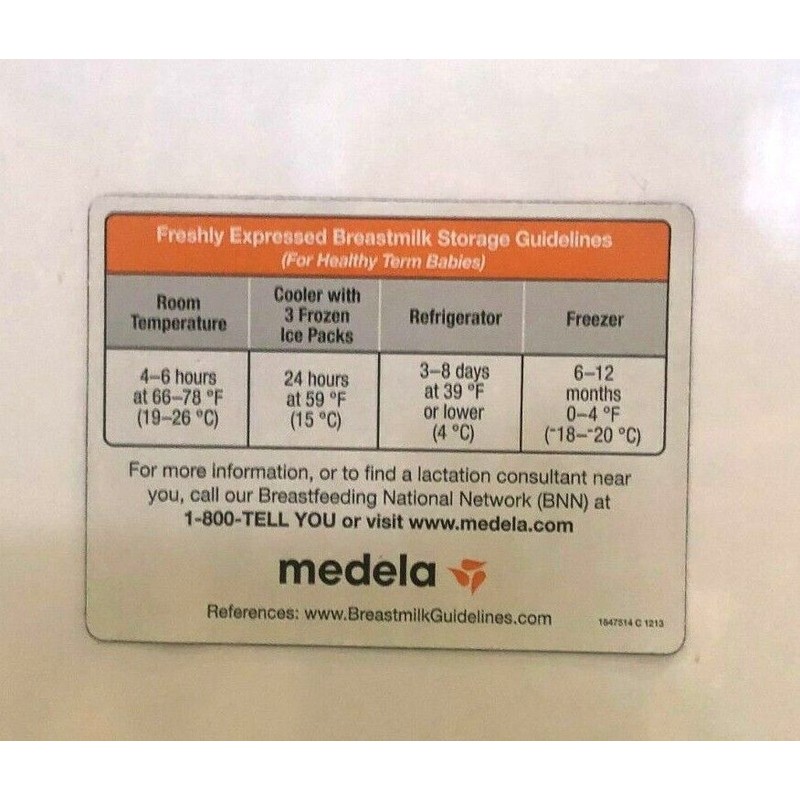 MEDELA magnet breastmilk storage guidelines