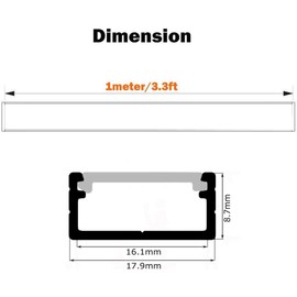 StarlandLed Black Aluminum Channel 10Pack 3.3Ft/1M For 16mm Wide Strip, Starlandled Aluminum Profile with Complete Mounting Accessories for up to 16mm LED Strip Light