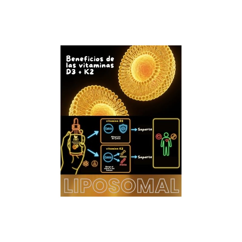 Nsn | Vitamina D3 + K2 Liposomal en Gotas |