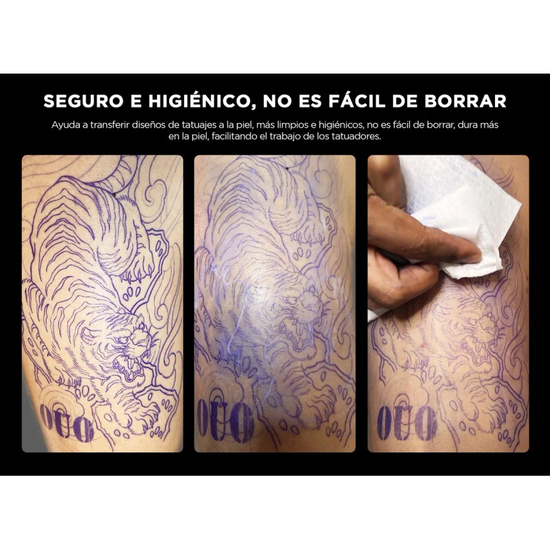 Pega Stencil Tatuajes Gel Hectográfico Ouo Alta Duración 4oz