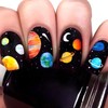 Black Press on Nails with Designs Full Cover Stick on