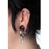 Pierced Owl Black Double Flared Tunnel Plugs in 316L Surgical