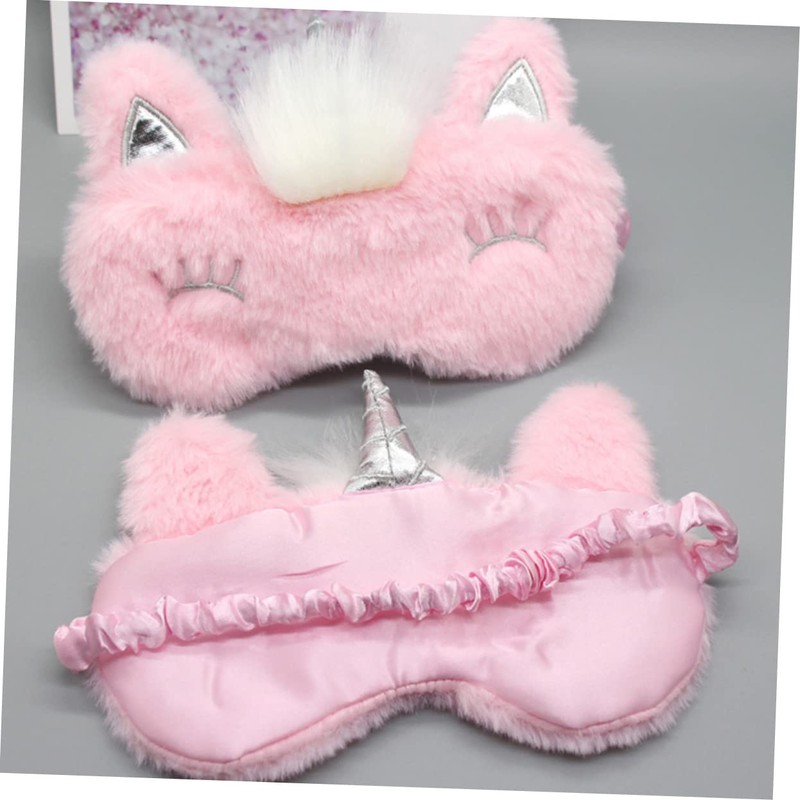 Mikinona 2Pcs Plush Eye Covers Cartoon Blindfolds for Adults Comfortable