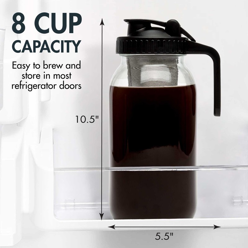 Primula Mason Jar Cold Brew Iced Coffee Maker with Stainless