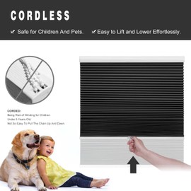 Changshade Blackout Cordless Cellular Shades for Indoor Windows, Room Darkening Blinds Black Out Shades for Bedroom Windows Pull Down Pleated Shade Size 35 inch Wide 72 inch High, JZCEL35BK72C