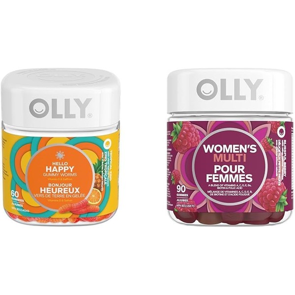 OLLY Hello Happy Gummy Worm Supplement vitamins Tropical Zing flavour
