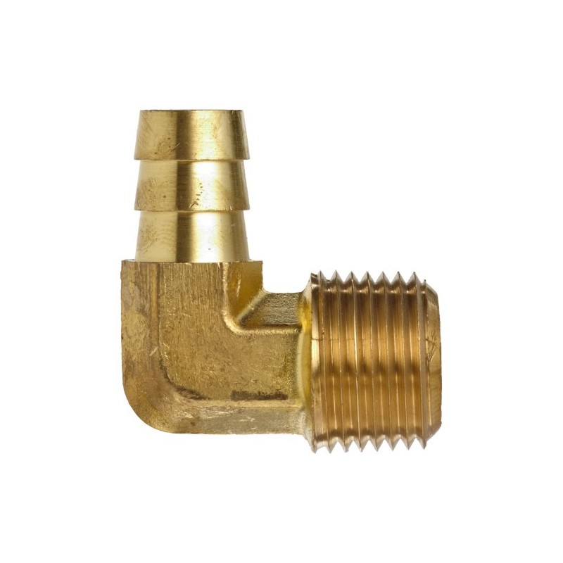 Anderson Metals - 57020-0604 Brass Hose Fitting, 90 Degree Elbow,