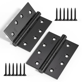 Bwintech 1 Pair 100 x 75 x 2.7mm(4 inch) Matt Black Brushed Hinge for Fire Door, Steel Fire Rated Internal Door Hinges, Ball Bearing Hinge for Internal Use in Residential and Commercial Buildings