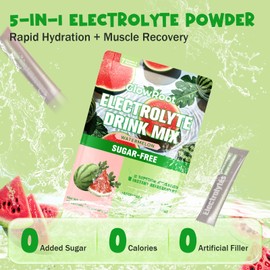 GlowRoot Daily Electrolyte Drink – Watermelon Flavor, 30 Stickpacks * 5g – Hydration Packets with 7 Electrolytes & Minerals, Sugar-Free Electrolyte Powder (Watermelon*30 Sticks)