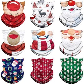 Seamless Face Scarf Head Wraps headwear Bandana Headband Balaclava Neck Gaiter Multifunction - Color: D Christmas Deco