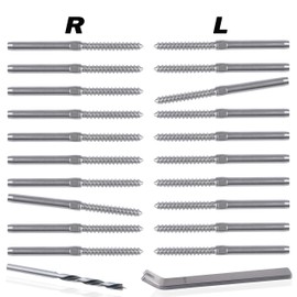 Deck Man 10 Pairs Left&Right Handed Thread Lag Screws for 1/8" Decking Cable Railing Kit/Hardware, Non-Turnbuckle System, Silver