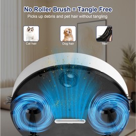 Robot Vacuum,Small Low-Noise,Robotic Vacuum Cleaner,Easy of Use,Tangle-Free Suction,Obstacle Avoidance,Ideal for Hard Floor, Pet Hair, Carpet,White/1