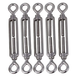Eidoct 5 Pcs Stainless Steel 304 Turnbuckle Wire Rope Cable Tension (M6 Eye & Eye)