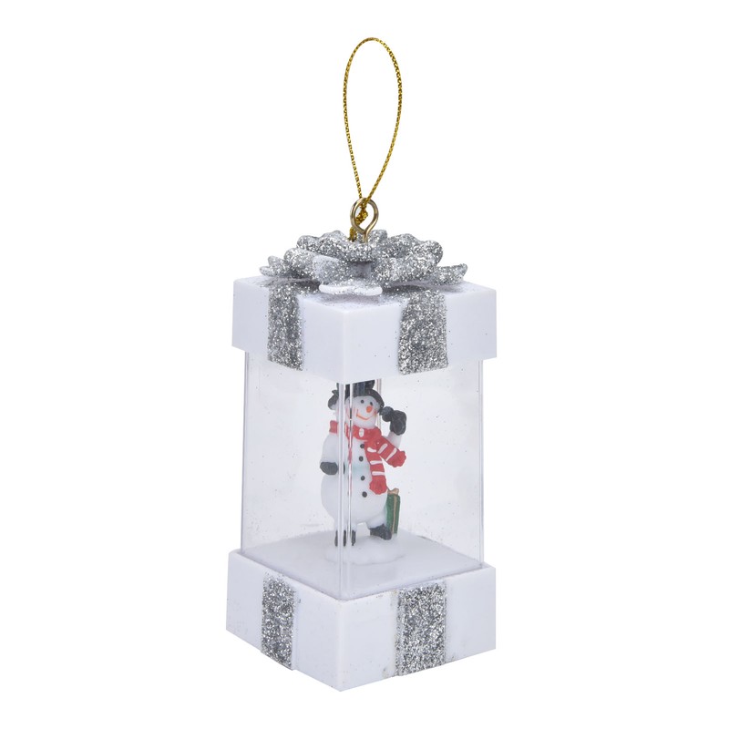 4.7inch Christmas Snowman Scene Hanging Lanterns Battery Operated Lighted Lamp