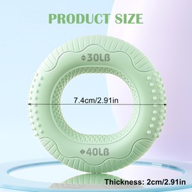 Grip Strengthener Green Ring for Hands, Hand Exerciser and Wrist Strengthener, Hand Trainer Grip Ring Fitness Exercise, Muscle Training, Strength Building Stress Relief, Home and Gym Use