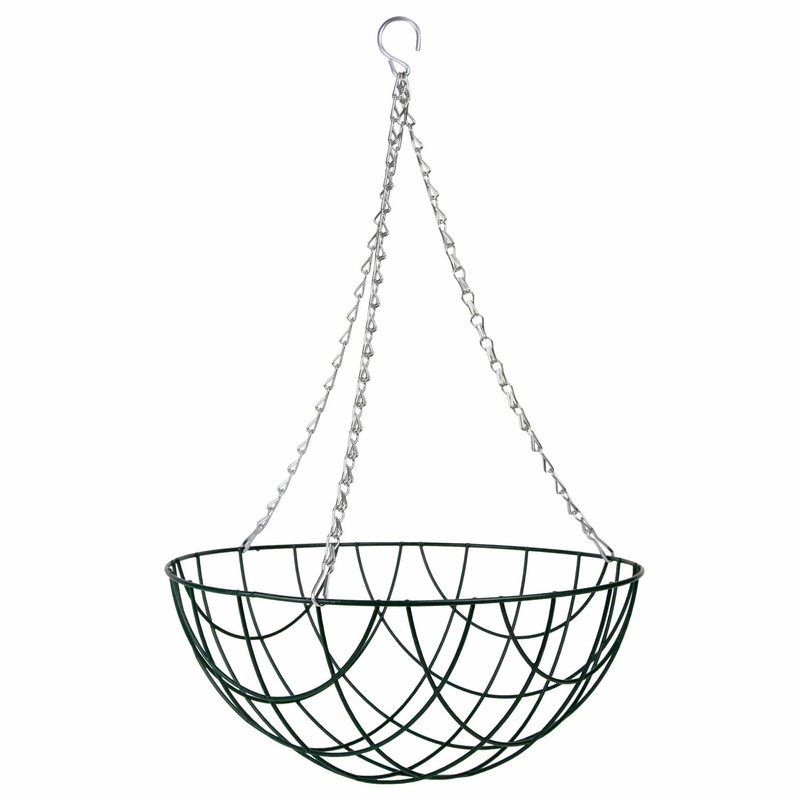 Gardens2you 2 x Traditional 14-inch Green Metal Hanging Baskets