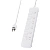 Elecom ECT-3120WH Power Strip Lightning Guard, 6 Sockets, 6.6 ft