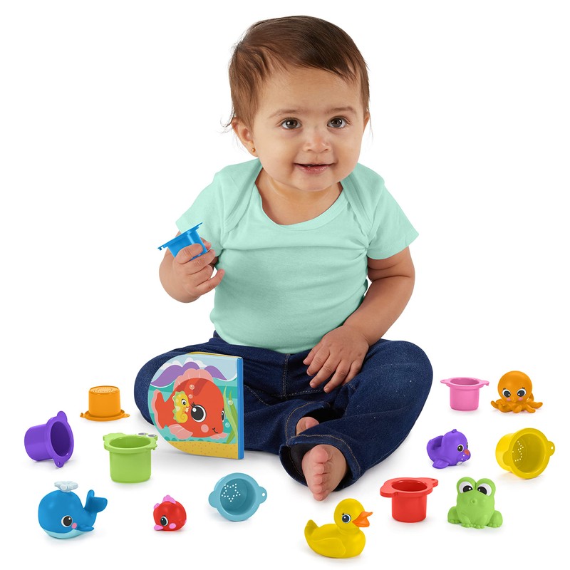 Bright Starts Splash, Splash Baby 15pc Bath Set - Waterproof