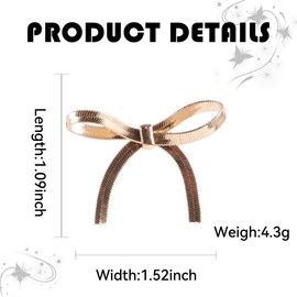 Dodocatie Bow Earrings Gold Drop Earrings for Women, Tassel Chain Ribbon Gold Earrings Dressy Wedding Statement Jewelry