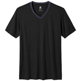 MoFiz Men's Pajama Sets Short Set Sleep Bottom Lounger Summer Pyjamas Soft Lounge PJ's Sleeping Sets Black Size Medium