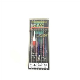 Shimoda Fishing Gear SIB-1117S Spear Squid Sabiki Vidro 4.3 inches (11 cm), 1 Tier, 7 Pieces with Sutte