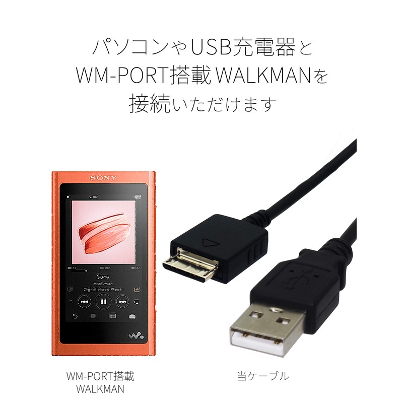 AudioFan Walkman Charging Cable with Data Transfer Support, Cable Length
