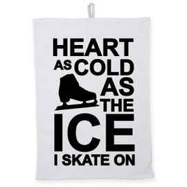 Hippowarehouse Heart as cold as the ice I skate on Tea Towel Eco Printed Dish Cloth Kitchen accessory 50cmx70cm 100% Cotton