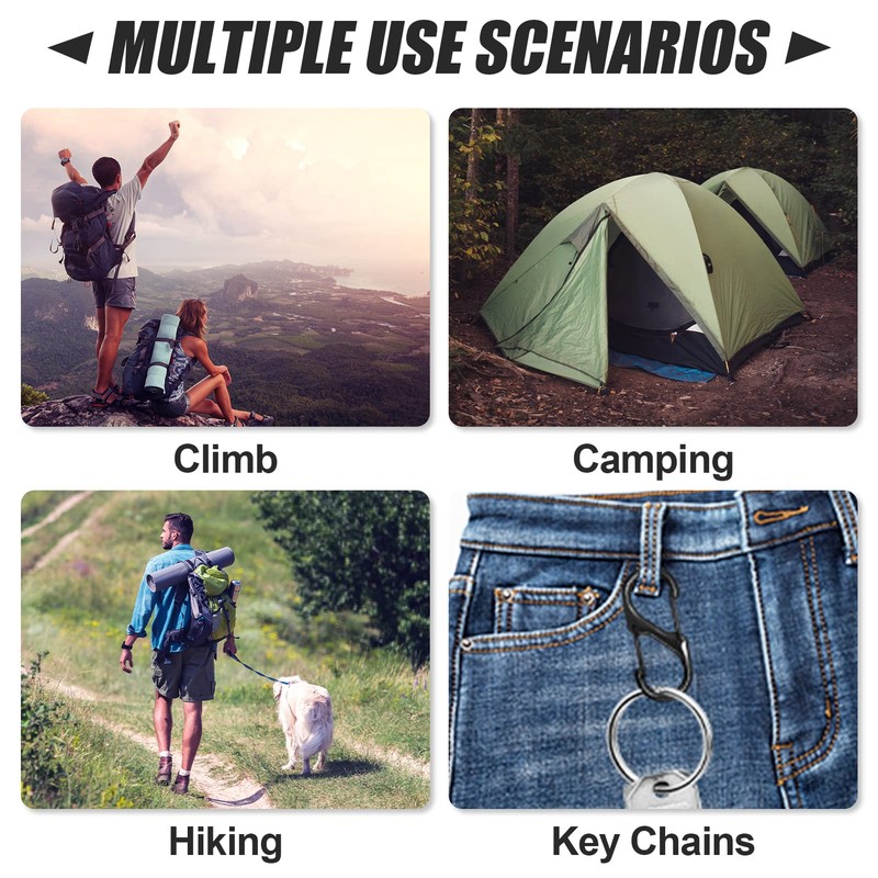 SZXMDKH Pack of 25 S Carabiners - Metal Double Carabiner