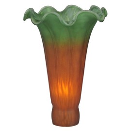 Meyda Tiffany 10174 Pond Lily Shade, 3" W x 5" H, Amber/Green