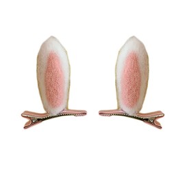 Stuffed Rabbit Hair Clips Pin Easter Baby Girls Plush Bunny Ear Easter Hairpin JHE22 (A1) one size