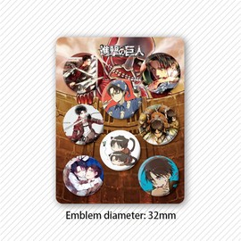 8 Sets of Anime Badges, Party Decorations, Clothing Bags, Backpacks, Jackets, Accessories, Handicrafts, and Youth Decorations (Attack on Titan)