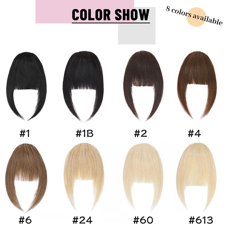 S-noilite Clip-In Real Hair Fringe #1B Natural Black 100% Remy