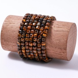 Natural Faceted Yellow Tiger Eye Cube Stone Beads 5-5.5mm 60pcs/str Loose Square Semi Gemstone Stone Beads for Making Bracelets Necklace Earrings