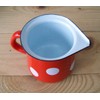 Münder Enamel Milk Jug, Cream Pourer, Colour: Red with White