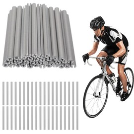 36Pcs Bicycle Reflective Strips, Cycling Reflectors, Bike Wheel Spoke Reflectors, Universal Bike Wheel Reflector Tube Fit for All Standard Bike (Silver)