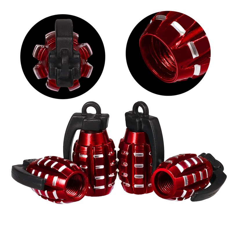 KINBOM 4pcs Aluminum Valve Stem Caps, Heavy-Duty Tire Valve Hand