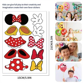 24 Mickey Stickers, Mouse Stickers Birthday Party Supplies for Mouse Theme Birthday Party Decoration