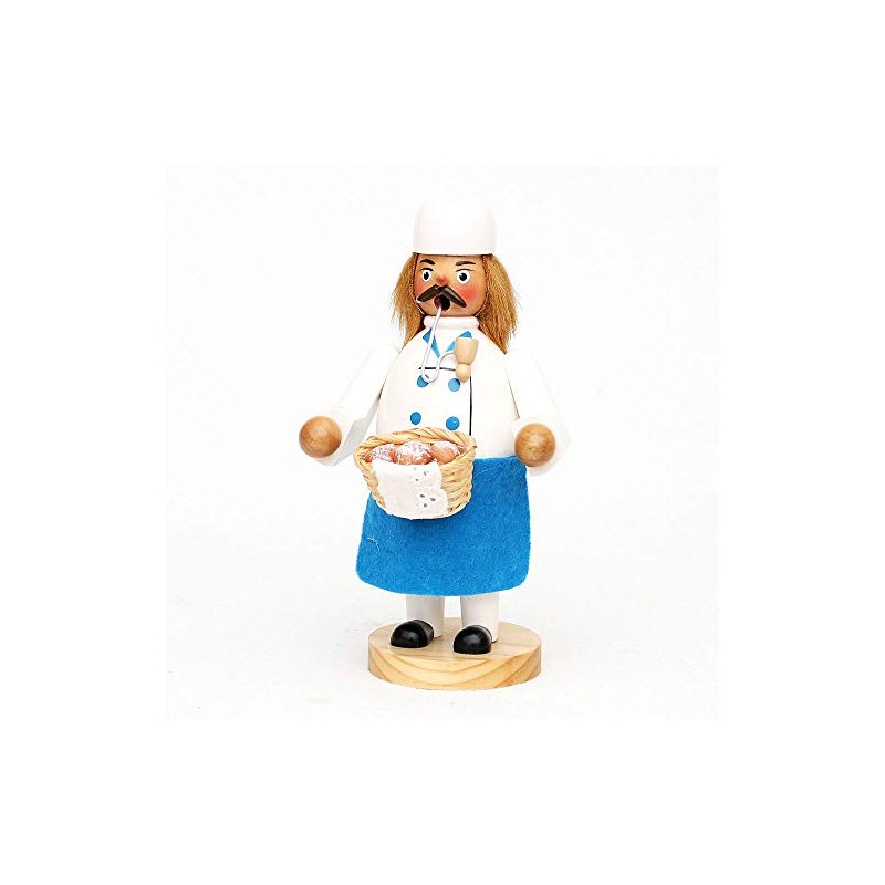 Wichtelstube-Kollektion Wooden Smoker Smoker Figurine Baker with Bread Basket 11