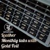 UPAFEXXI-Leather Monthly Tabs, 48 Pcs Planner Tabs, Calendar Month Stickers