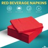 1InTheHome Red Cocktail Napkins - 2-Ply Paper Beverage Napkins, Unfolded