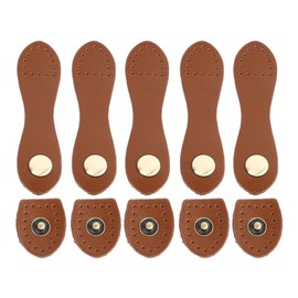 5 Set Leather Snap Buckles Soft Wearable DIY Sewing Leather Tab Closure for Handbags Shoulder Bags Purses Pale Brown Antique Brass Accessory