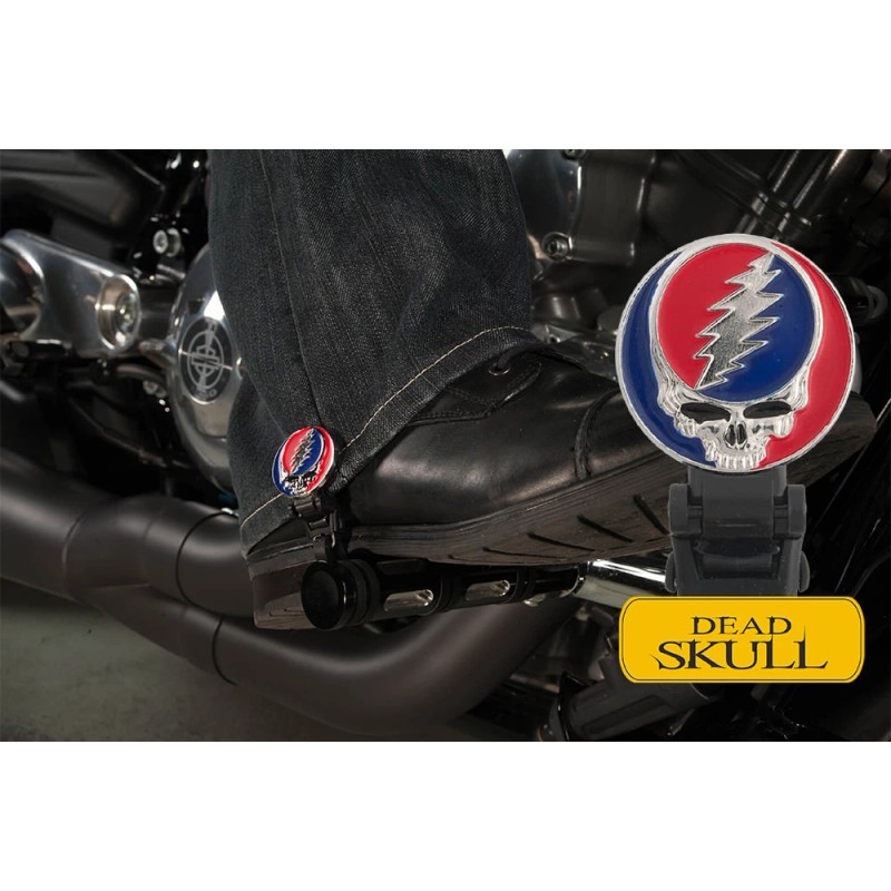 Biker Boot Straps 4" Dead Skull Biker Boot Stirrups