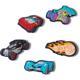 Crocs® Jibbitz Charms – Mixed Characters for Kids Shoes – Synthetic Material – Easy Attachment – Post Closure Hot Wheels 5-Pack One Size One Size