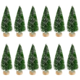 Thyonta Pine Needle Mini Christmas Tree Ornament PVC Micro Landscape Moss Bottle Decoration Accessories Suitable for Creative Cute Home Decoration-9CM（Green）