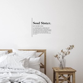Soul Sister Noun Definition Playroom Home Decorations Words Letter Stickers Linguistics Quote Phrase Peel and Stick Wall Decal for Dorm Bedroom Family Notebook Vinyl 22in