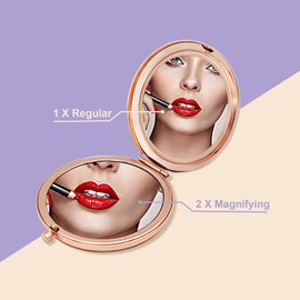 Jielahua Daughter Inspirational Gift Makeup Mirror Daughter Birthday Gift Ideas Rose Gold Compact Makeup Mirror for Her Christmas Graduation Wedding Present Present for Her