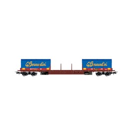 Rivarossi HR6555 FS, 4-axle flat wagon type Rgs with 2 x 20' coil containers Gruppo Bernardini, ep. V model RailwayRolling Stock - Wagons