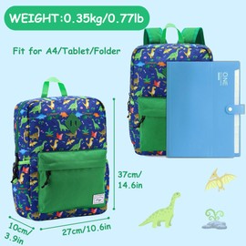 Kasgo Kids Backpack, Cute Dinosaur Boys School Backpack Lightweight Toddler Rucksack Children Bookbag Kindergarten Preschool Daypack Schoolbag with Chest Buckle for Daily Travel Campig, Geen Dinosaur